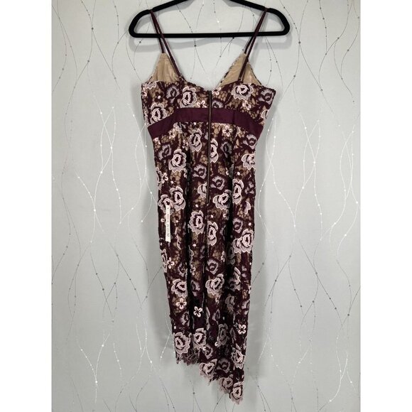 NWT Bardot Purple Dalia Lace Asymmetrical Midi Dress $119 - Picture 10 of 16